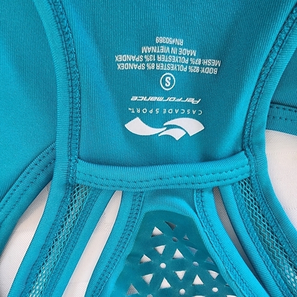 Cascade Sports Performance Bra Teal Color Size S - Picture 3 of 4